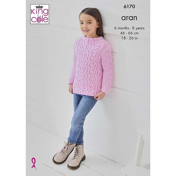 king-cole-6170-pullover-jacke-weste-strickanleitung-comfort-aran image 1