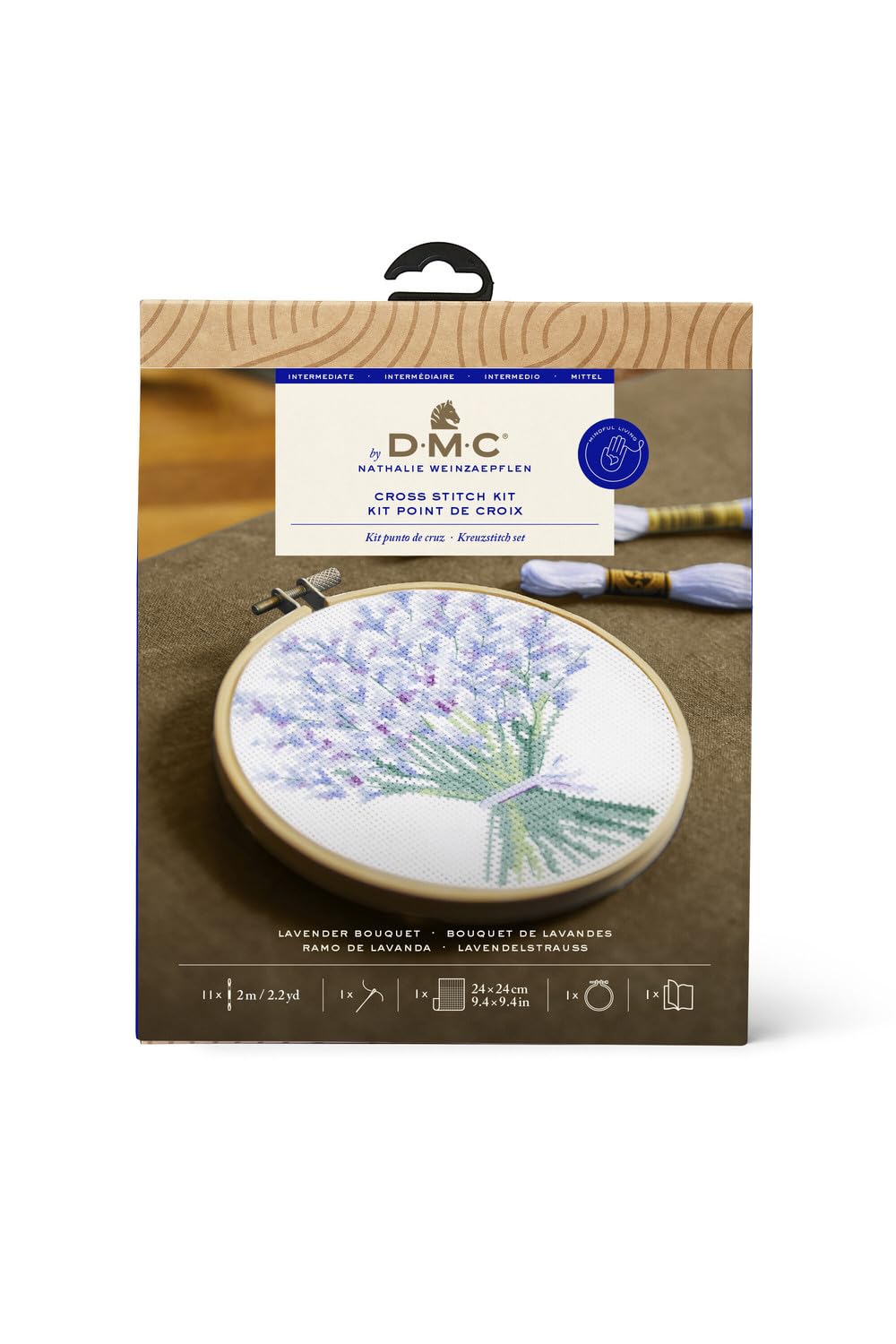 dmc-lavendelstrau-kreuzstichset-mittel-mit-rahmen image 1