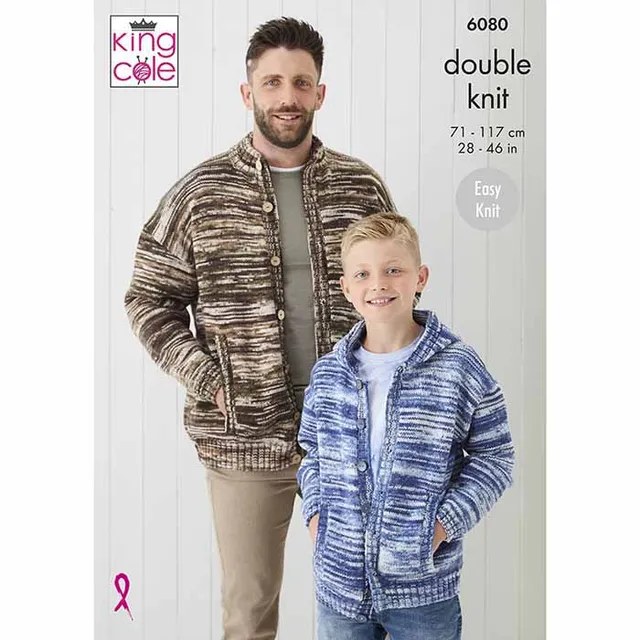 king-cole-patterns-6080-strickanleitung-cardigans-camouflage-dk image 1