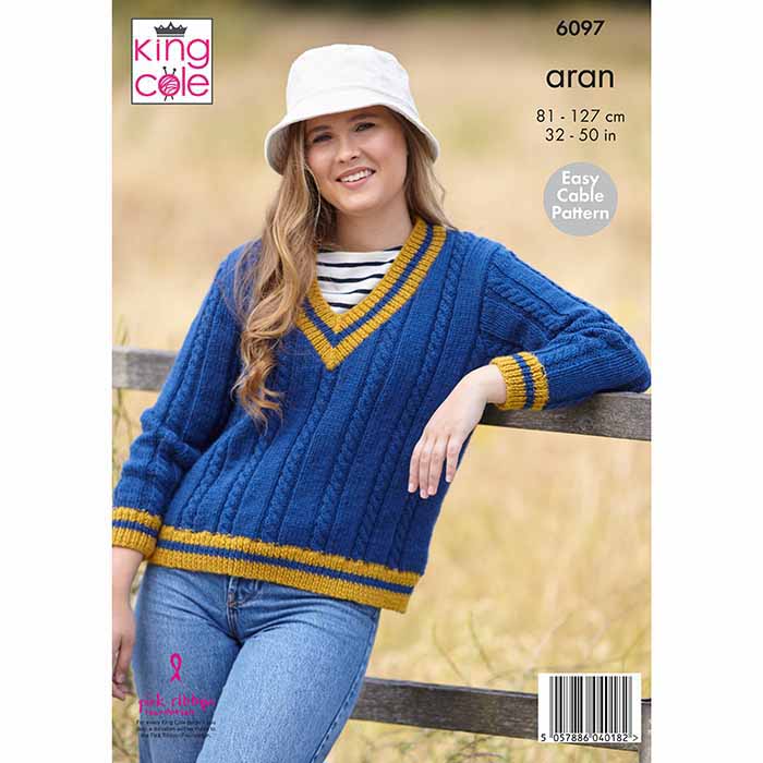 king-cole-patterns-6097-strickanleitung-pullover-weste-aran image 2