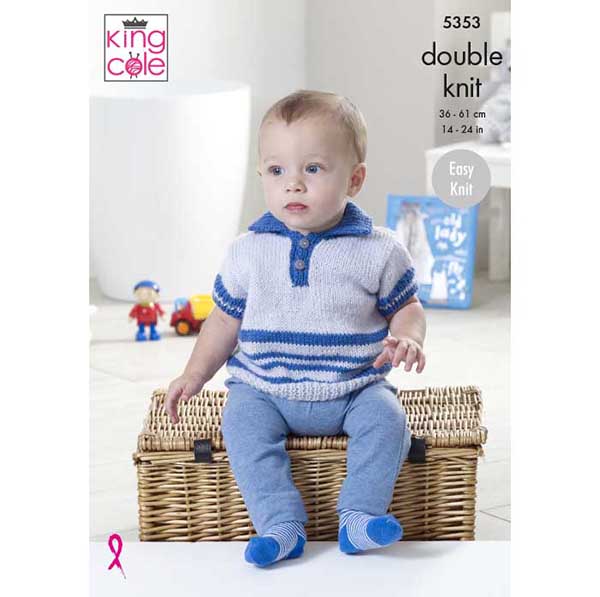 king-cole-5353-pullover-polo-weste-strickanleitung-comfort-dk image 1