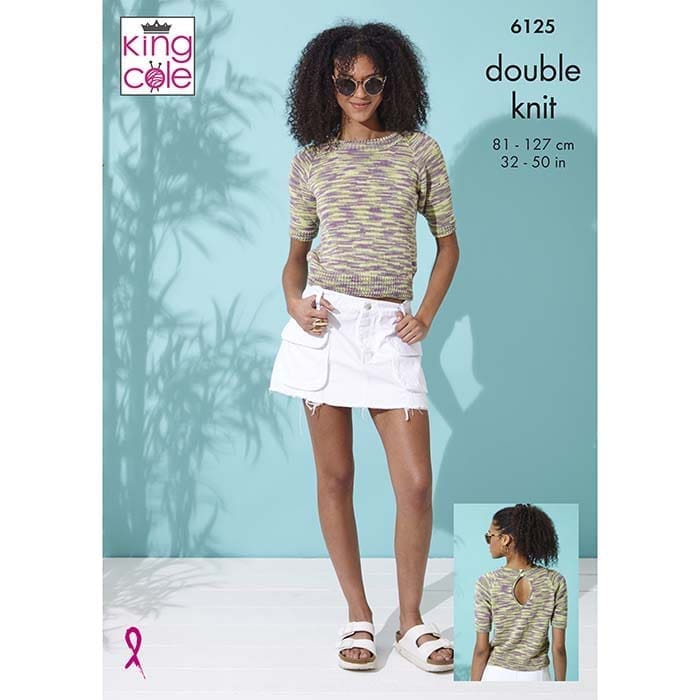 king-cole-6125-strickanleitung-pullover-top-linendale-dk image 1