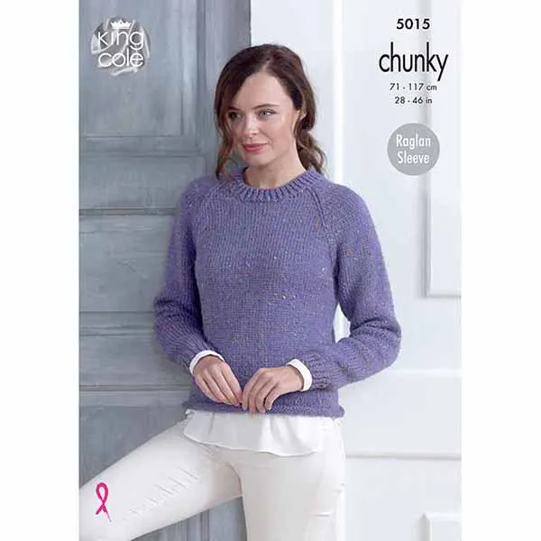 king-cole-5015-pullover-strickanleitung-chunky-tweed image 1