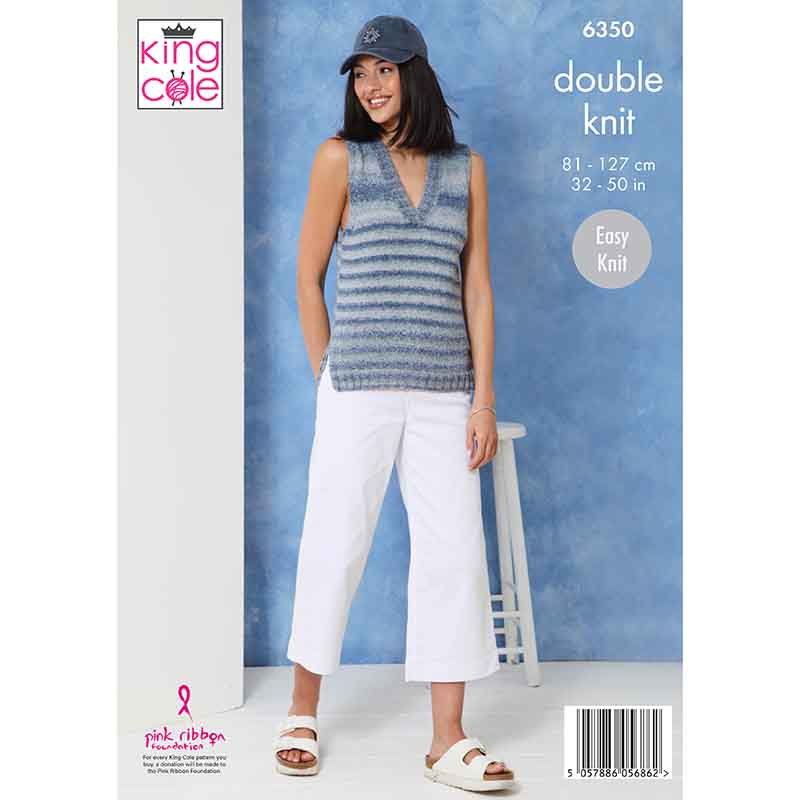 king-cole-patterns-6350-strickanleitung-top-rundhals-v-ausschnitt-jamboree-dk image 2