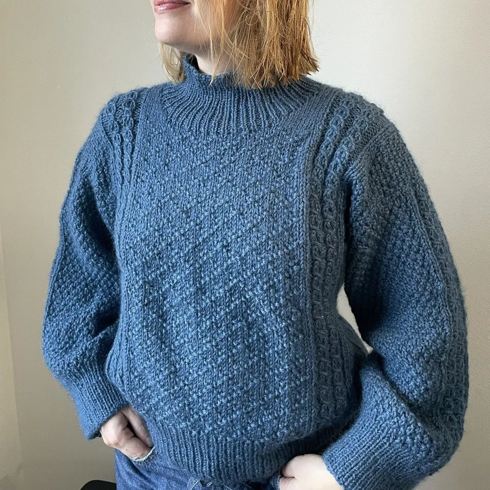 hobbii-diamond-structure-sweater-pullover-strickanleitung-xs-4xl-top-down image 1