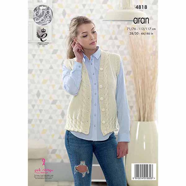 king-cole-patterns-4818-jacke-weste-strickanleitung-fashion-aran image 2