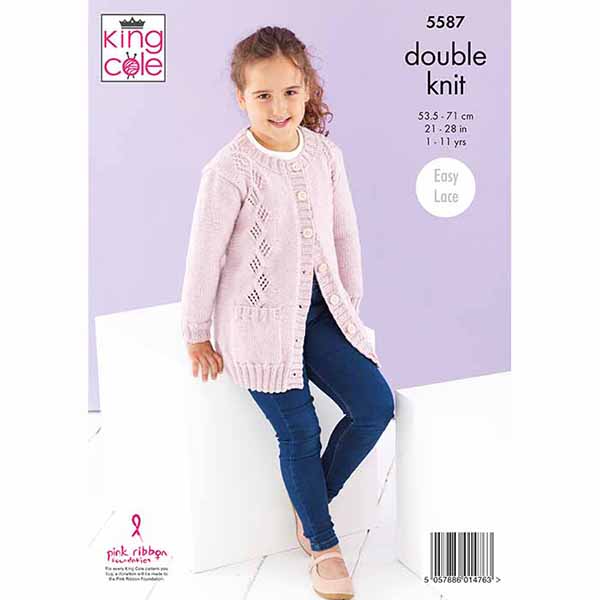 king-cole-5587-anleitung-cardigans-cherished-dk-strickmuster image 2