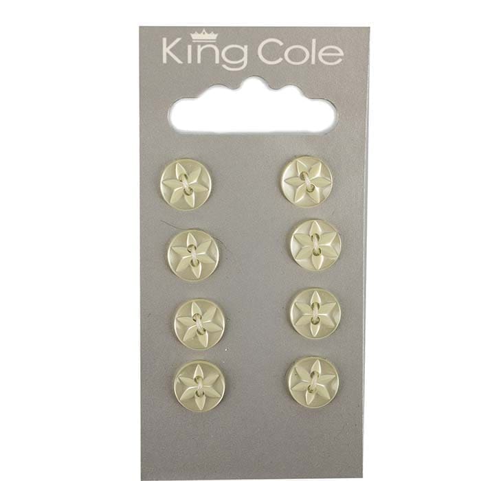 king-cole-haberdashery-knopf-gelb-blume-klein image 1