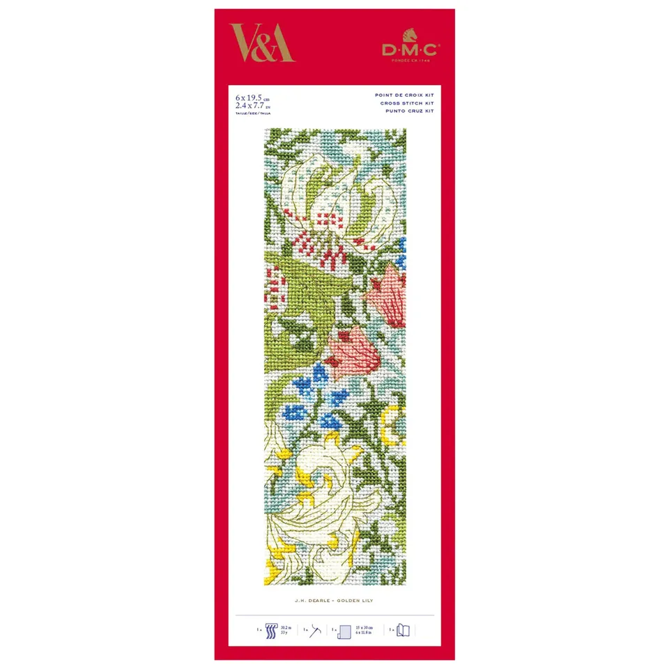 dmc-goldene-lilie-lesezeichen-kreuzstich-set-14-count image 1