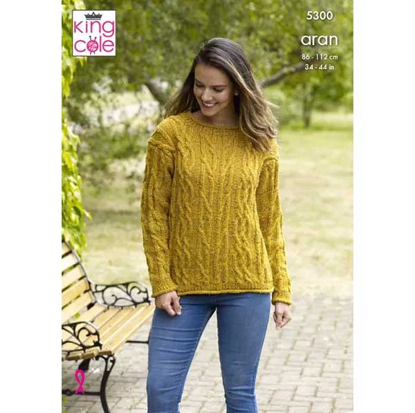 king-cole-5300-strickanleitung-pullover-cardigan-big-value-aran image 1