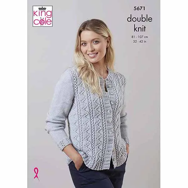 king-cole-patterns-5671-strickanleitung-cardigan-merino-blend-dk image 1