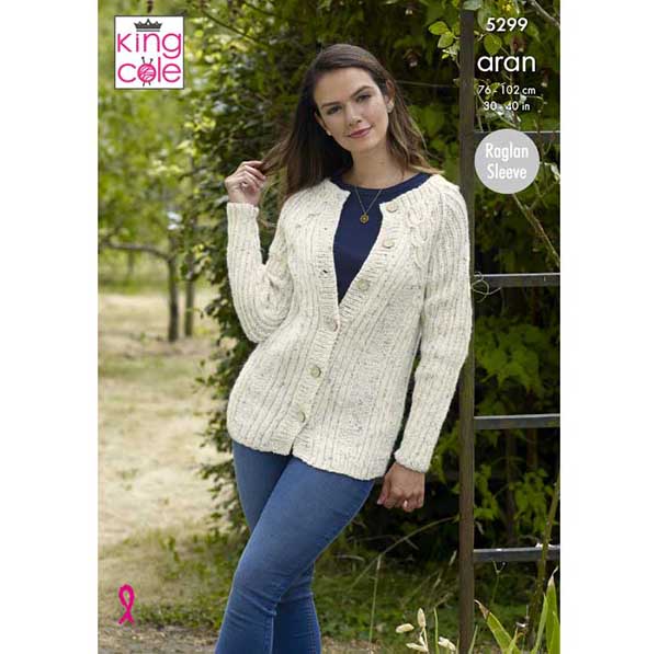 king-cole-5299-pullover-cardigan-strickanleitung-big-value-aran image 1