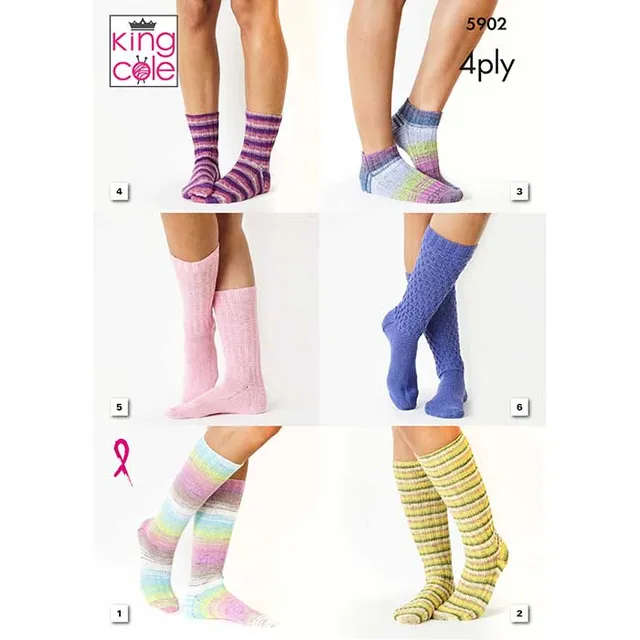 king-cole-5902-cotton-socks-4ply-socken-strickanleitung image 1