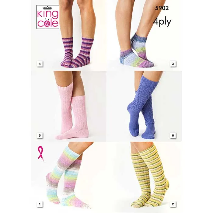king-cole-5902-cotton-socks-4ply-socken-strickanleitung image 1