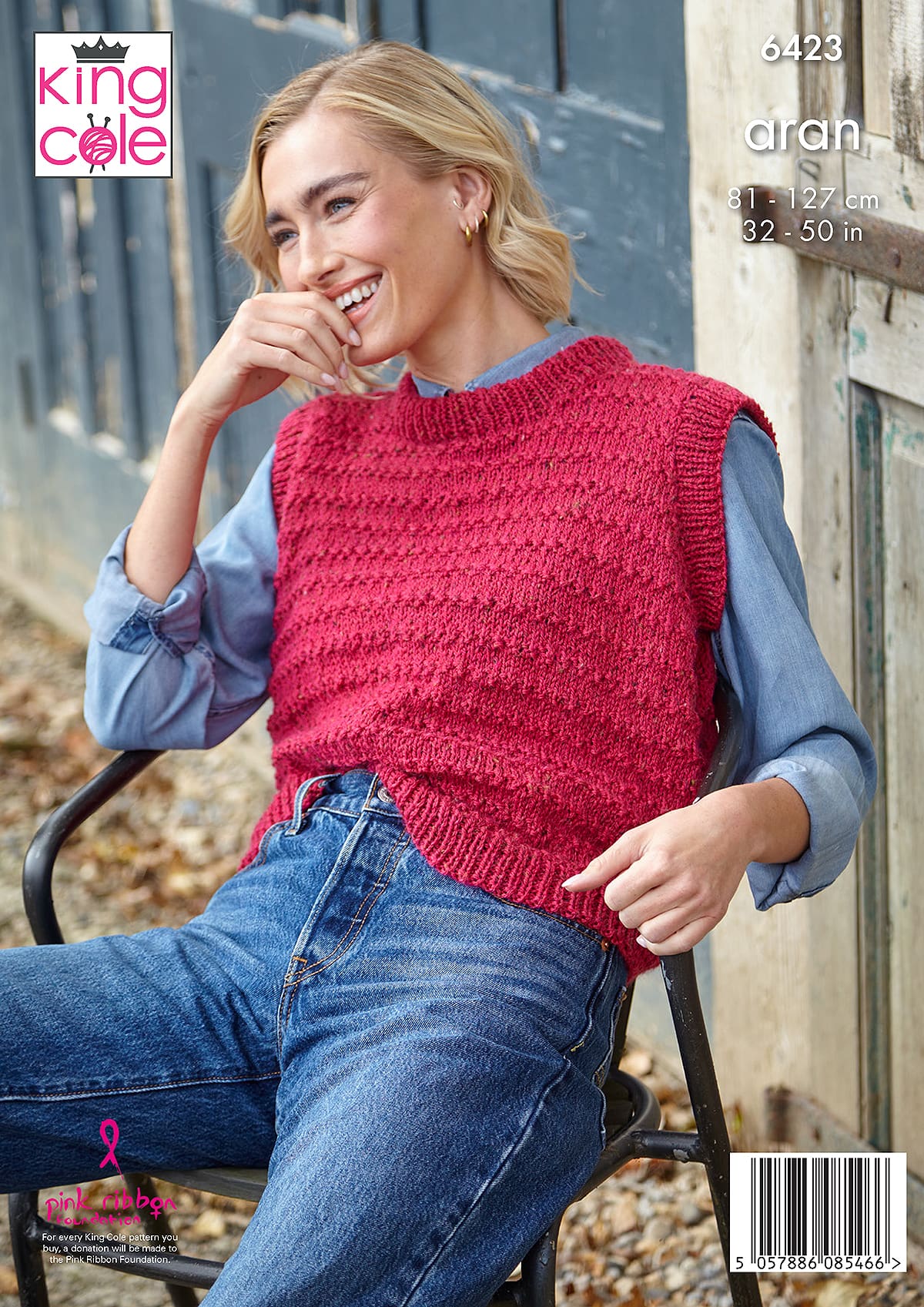 king-cole-6423-damen-top-strickanleitung-homespun-aran image 2