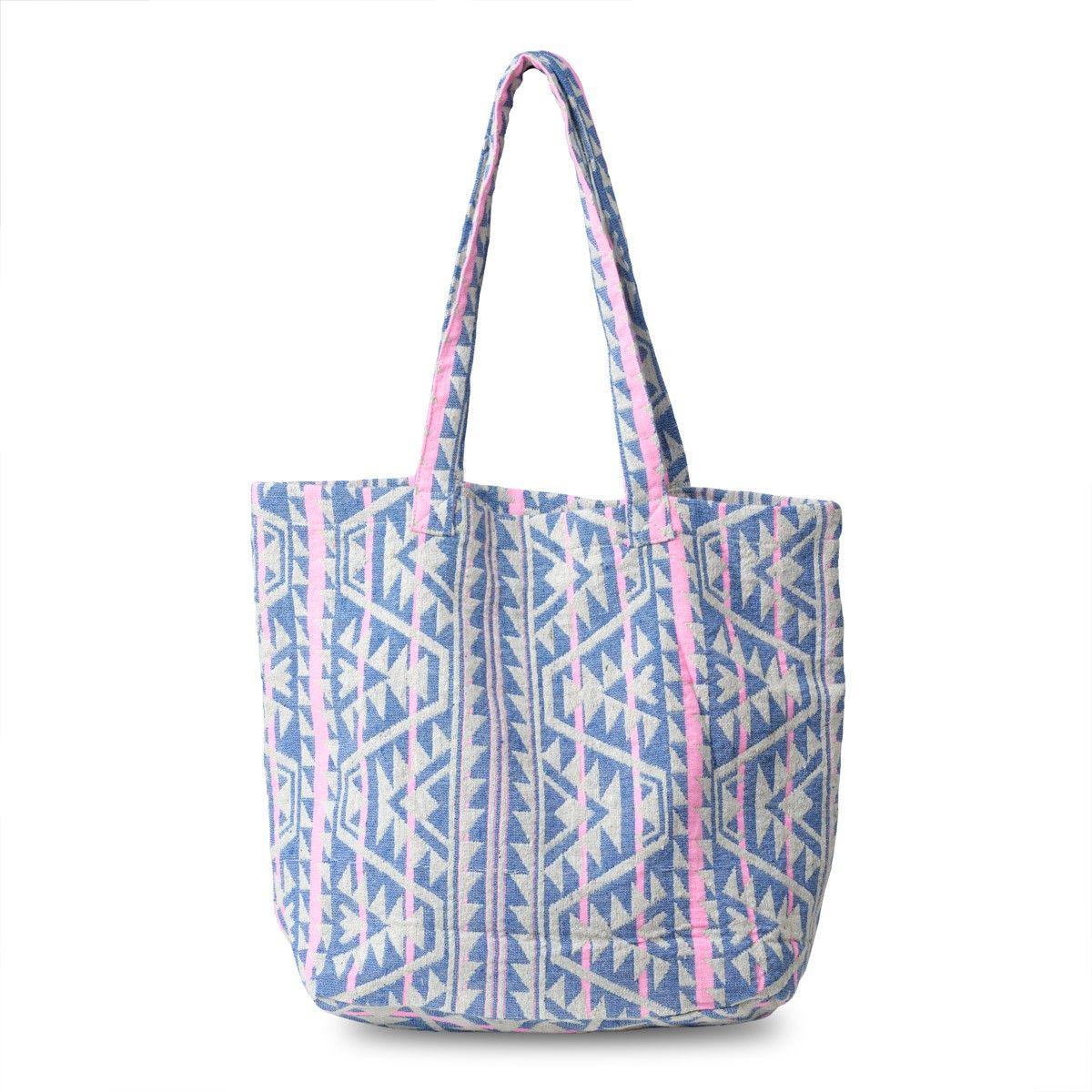 hobbii-jacquard-shopper-einkaufstasche-blue-tile-baumwolle image 8