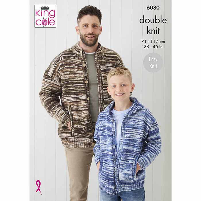 king-cole-patterns-6080-strickanleitung-cardigans-camouflage-dk image 1