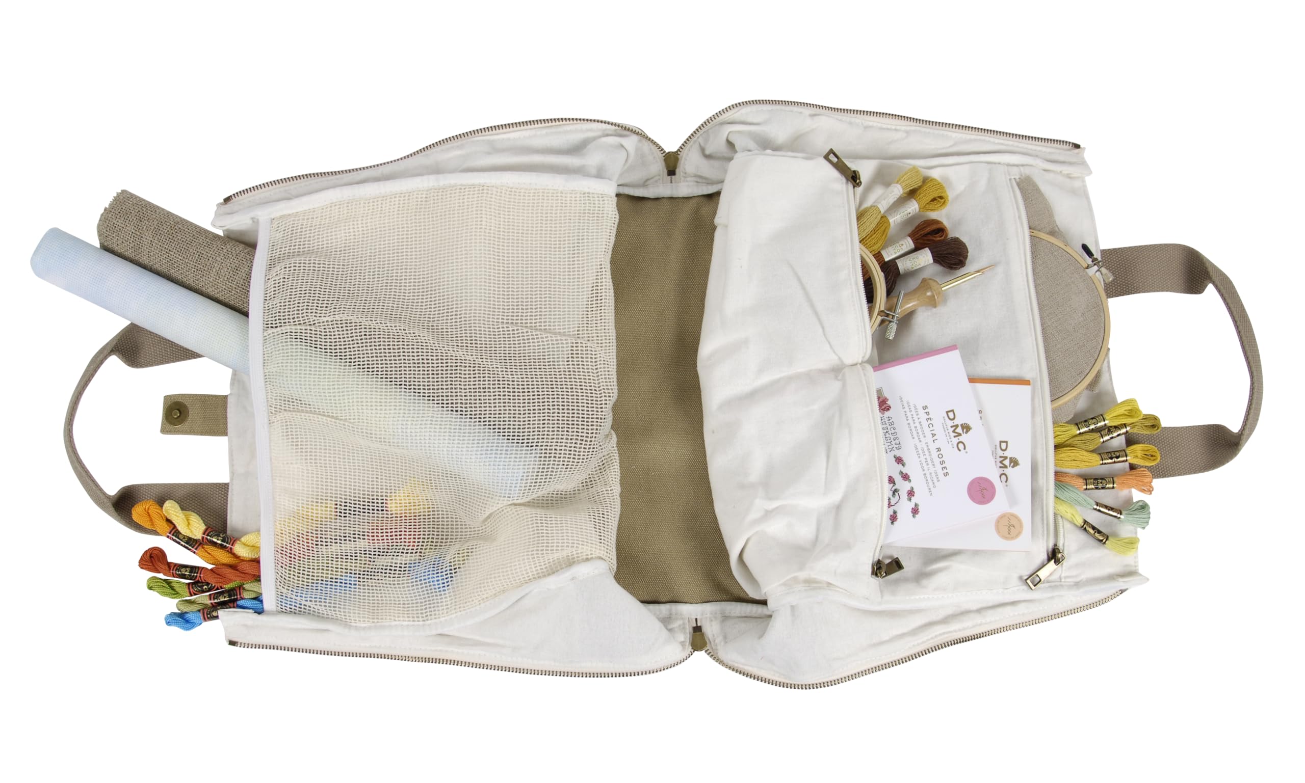 dmc-eco-vita-tragetasche-handarbeitstasche-ecru-khaki image 2