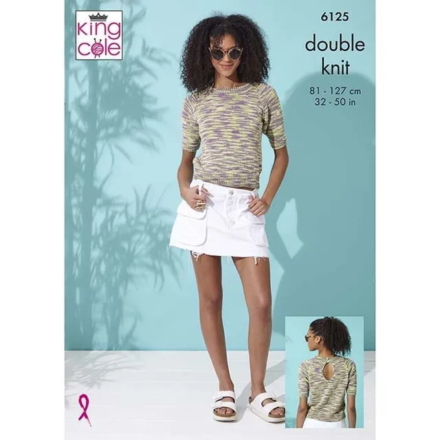 king-cole-6125-strickanleitung-pullover-top-linendale-dk image 1
