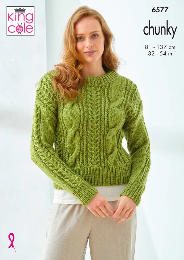 king-cole-patterns-pullover-6577-strickanleitung-chunky-tweed image 1