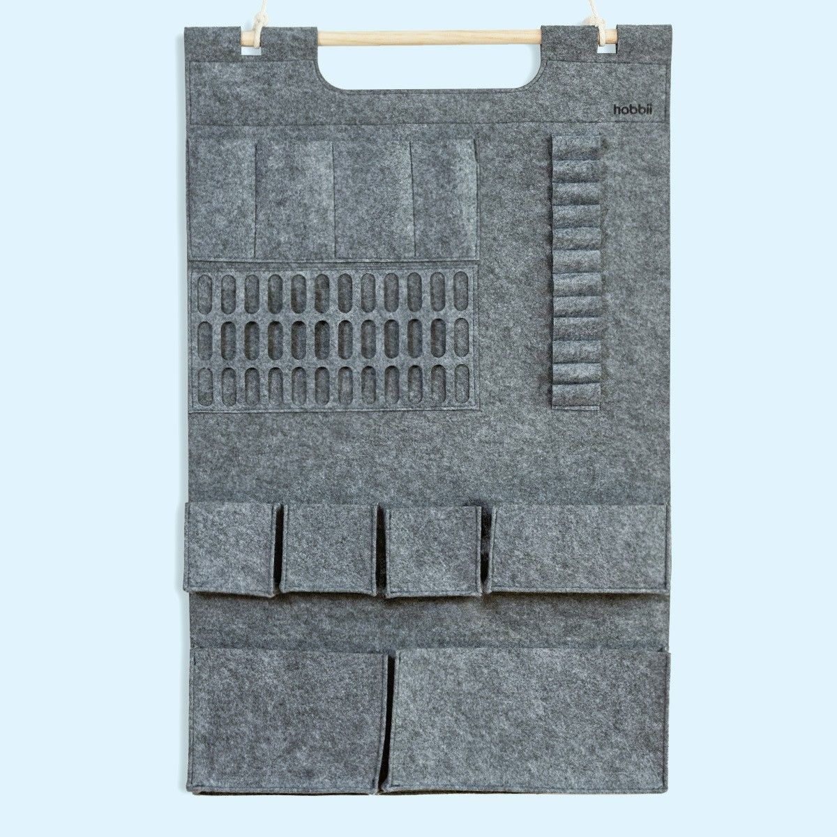 hobbii-zubeh-r-wandorganizer-aus-filz-taschen-silver-grey image 2