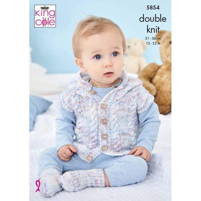 king-cole-5854-jacke-gilet-pullover-socken-strickanleitung image 1