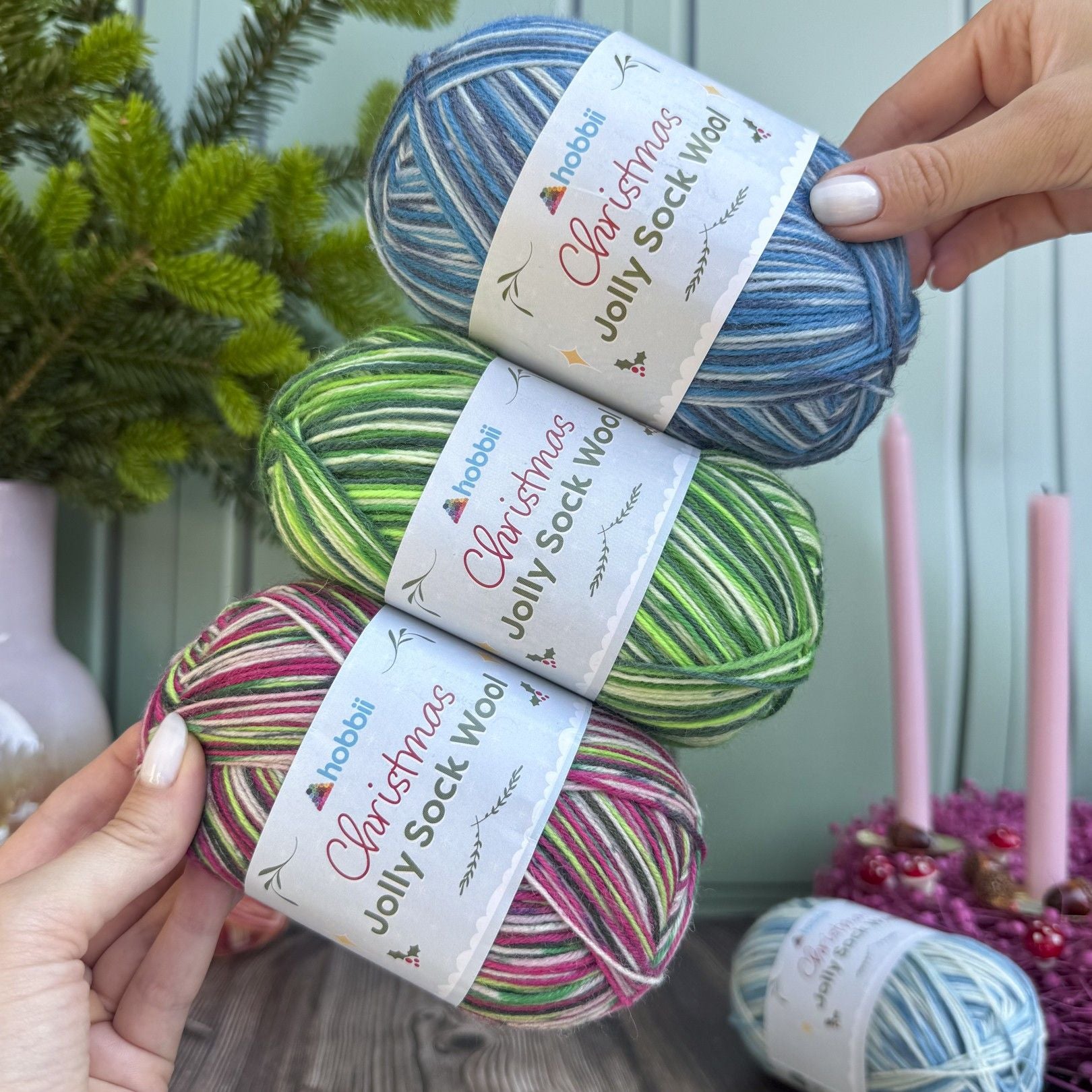 hobbii-garn-jolly-sock-wool-sockenwolle-classic-christmas-410m image 2
