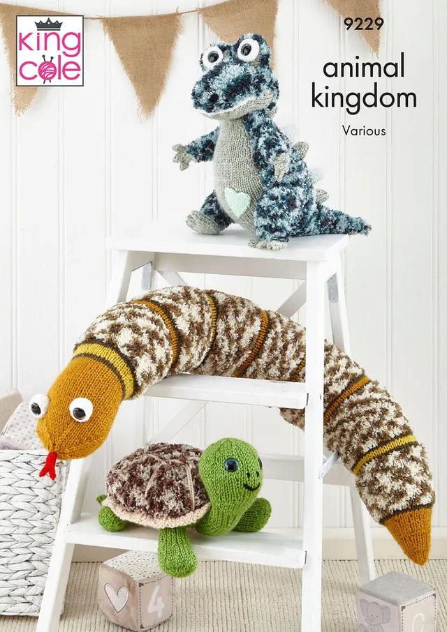 king-cole-p9229-reptilien-strickanleitung-animal-kingdom-spielzeug image 1