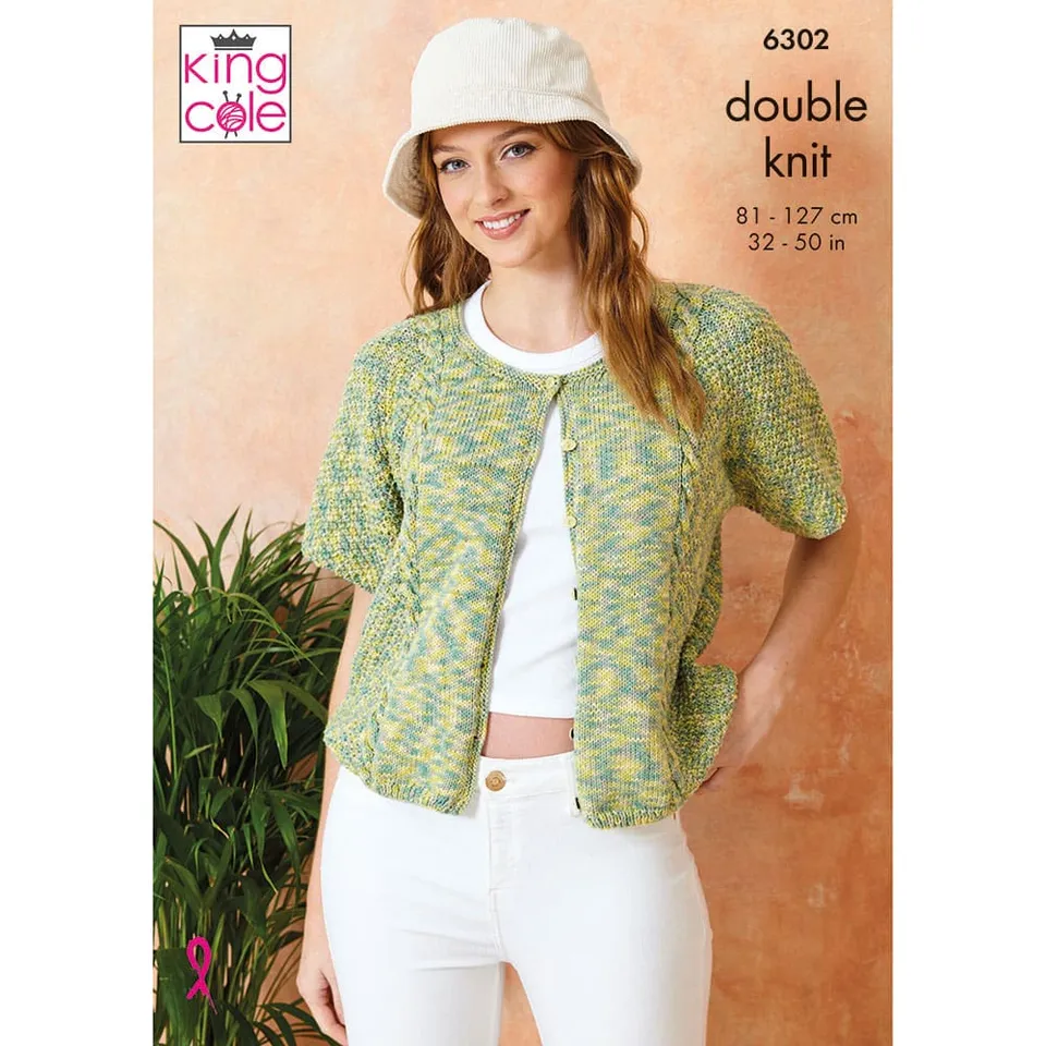 king-cole-patterns-6302-strickanleitung-cardigan-cottonsoft-crystal-dk image 1