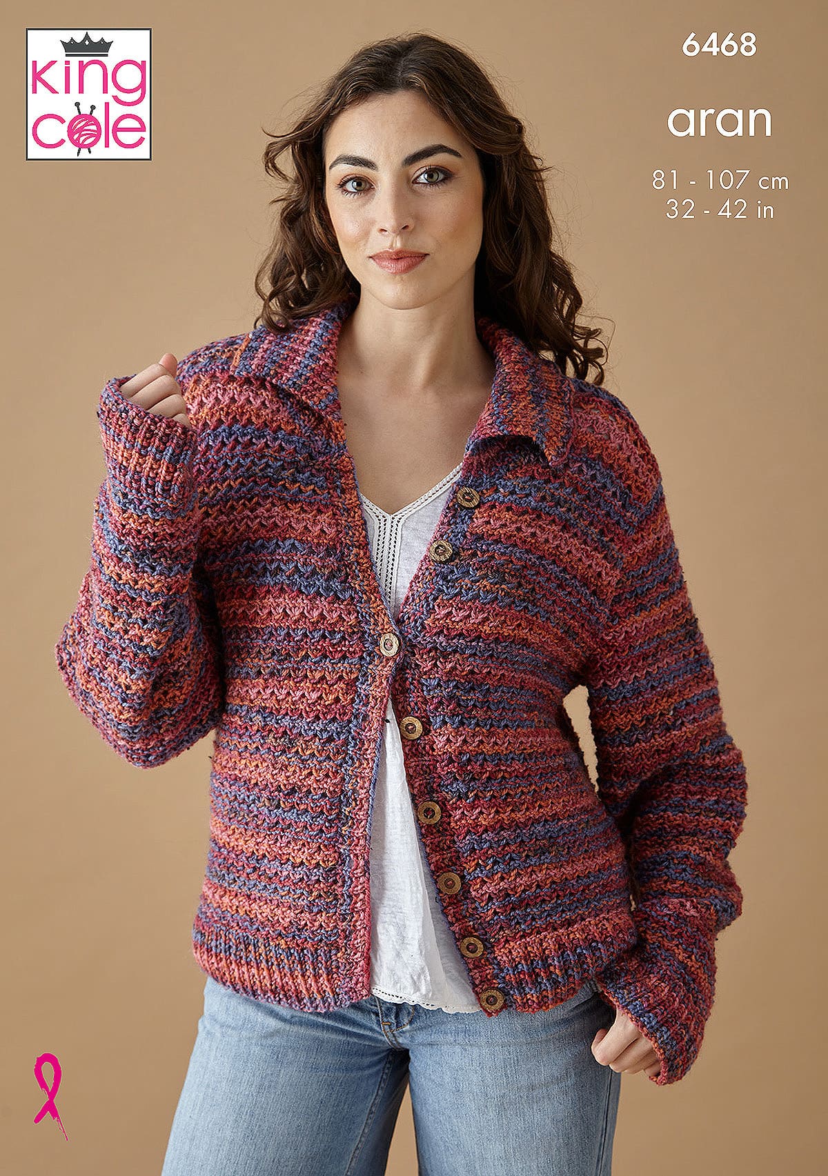 king-cole-6468-cardigan-weste-strickanleitung-homespun-aran image 1