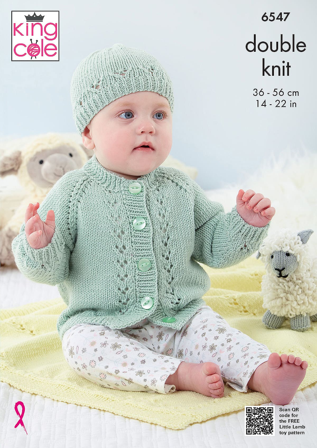 king-cole-patterns-6547-strickanleitung-cardigan-decke-m-tze-little-lamb-dk image 1