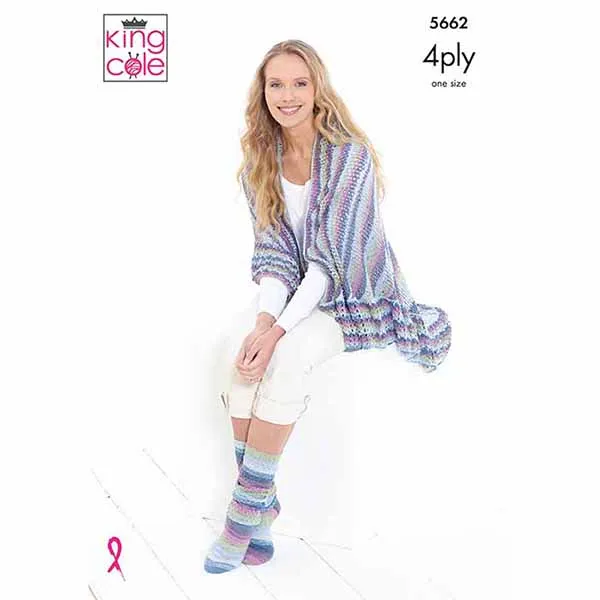 king-cole-patterns-5662-strickanleitung-socken-dreieckstuch-summer-4ply image 1