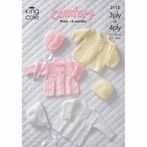 king-cole-3113-strickanleitung-jacke-mantel-m-tze-comfort-4ply image 1