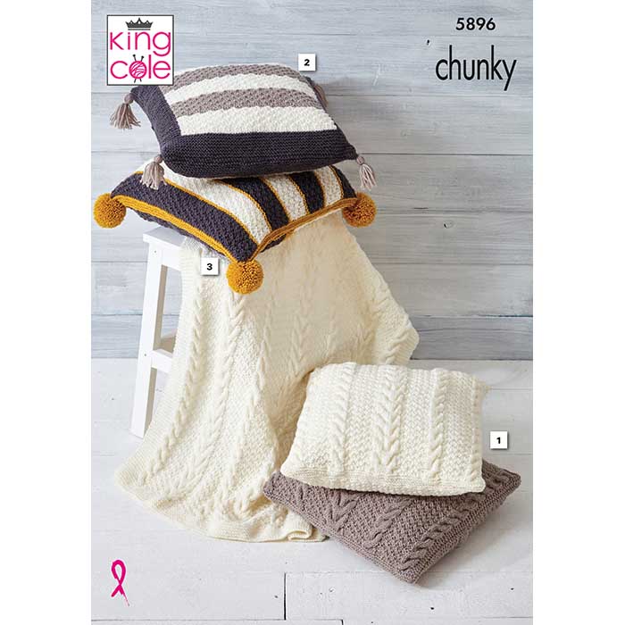 king-cole-5896-strickanleitung-decke-kissen-wildwood-chunky image 1