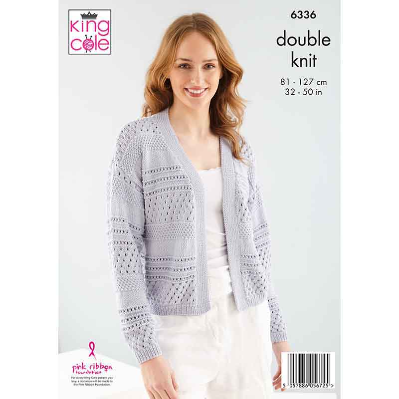 king-cole-6336-strickanleitung-cardigan-pullover-bamboo-cotton image 2
