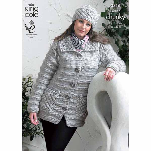 king-cole-3816-strickanleitung-jacke-big-value-super-chunky image 1