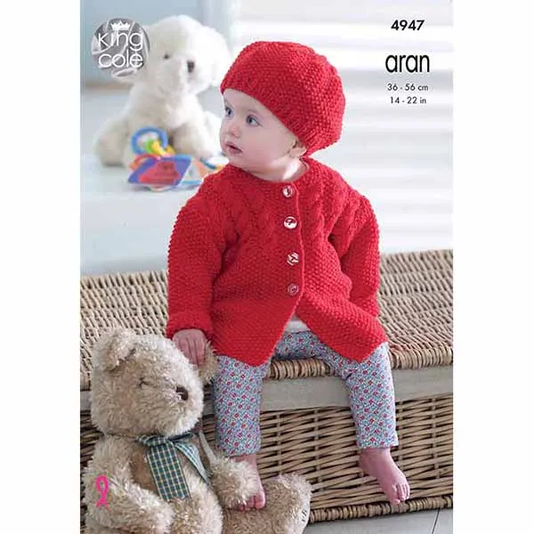 king-cole-4947-jacken-m-tzen-strickanleitung-comfort-aran image 1