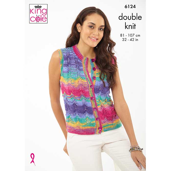 king-cole-6124-strickanleitung-top-weste-dk-sommer image 1