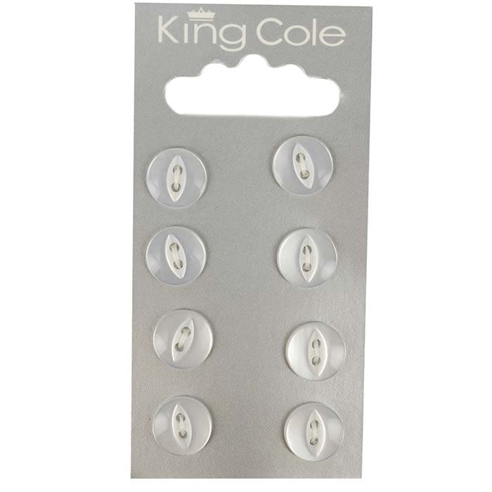 king-cole-haberdashery-fish-eye-buttons-kn-pfe-transp-klein image 1