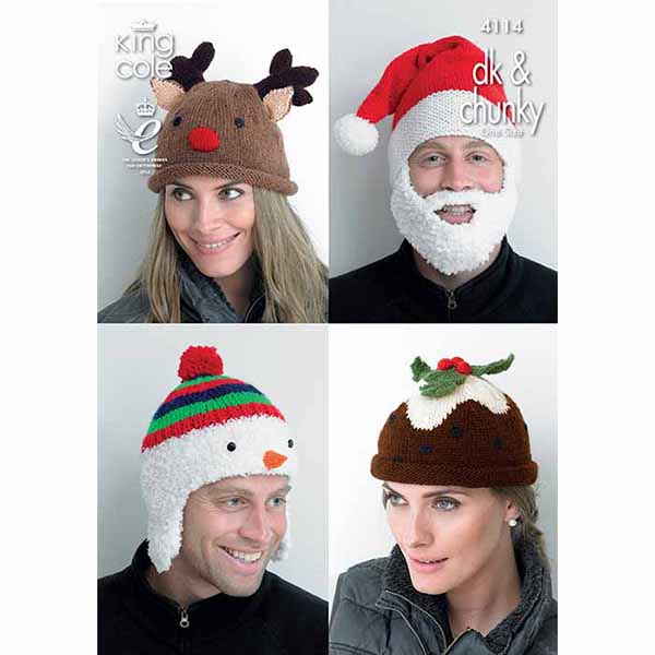 king-cole-patterns-4114-strickanleitung-weihnachtsm-tzen-dk image 1