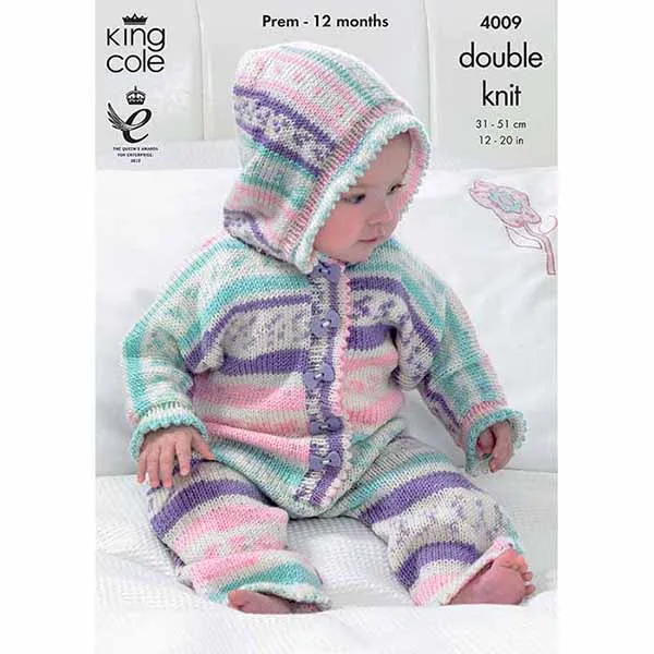 king-cole-4009-all-in-one-jacke-socken-strickanleitung-cherish-dk image 1