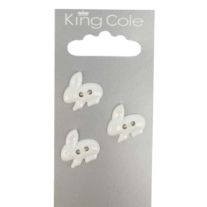 king-cole-haberdashery-hasen-knopf-creme-tiermotiv-hase image 1