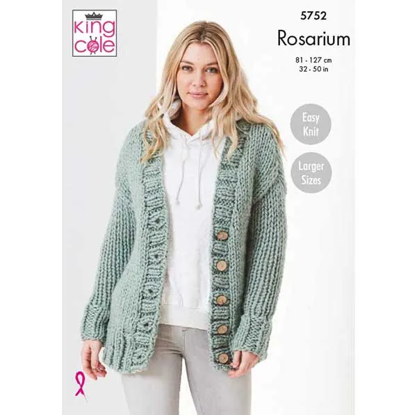 king-cole-5752-cardigans-strickanleitung-rosarium-chunky image 1