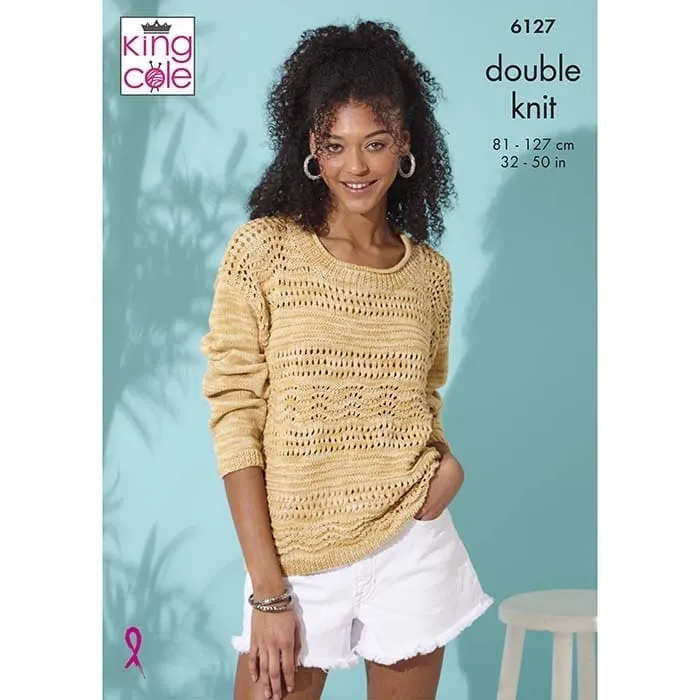 king-cole-6127-sweater-top-strickanleitung-linendale-dk image 1