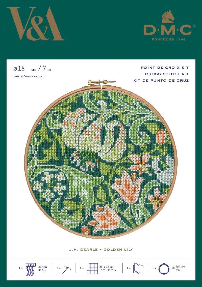 dmc-bl1176-golden-lily-kreuzstichset-william-morris image 1