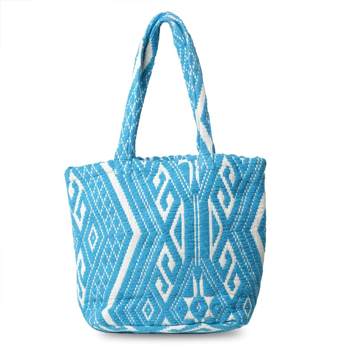hobbii-jacquard-shopper-einkaufstasche-blue-tile-baumwolle image 6