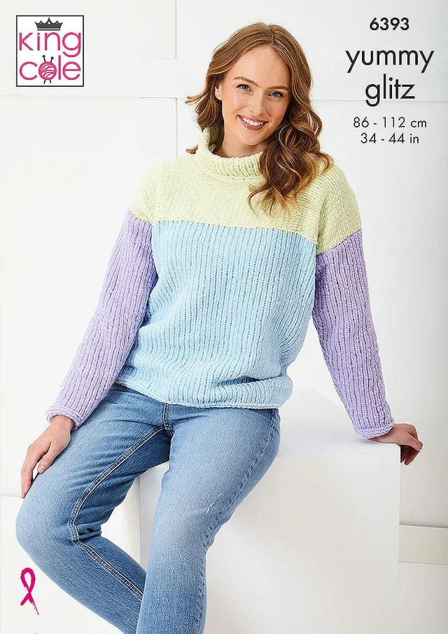king-cole-patterns-6393-pullover-strickanleitung-yummy-glitz image 1