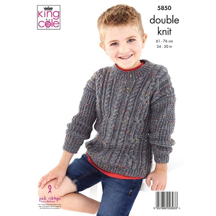 king-cole-patterns-5850-strickanleitung-cardigan-tweed-dk image 2