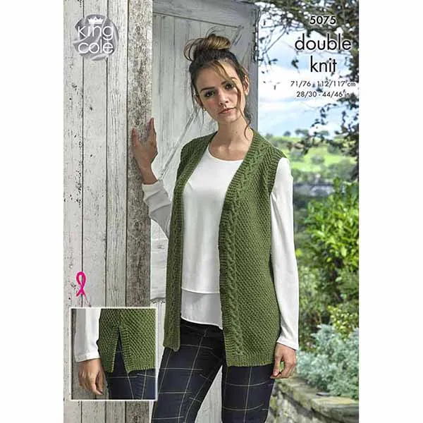king-cole-patterns-5075-strickanleitung-weste-cardigan-merino-dk image 1