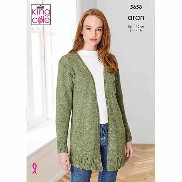 king-cole-patterns-strickanleitung-5658-cardigan-forest-aran image 1